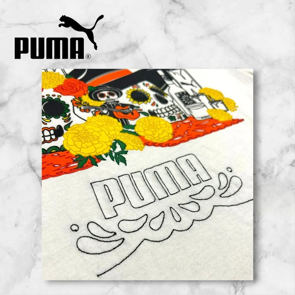 PUMA Classics Limited Edition T-Shirt: Dia de Muertos (White-Medium)